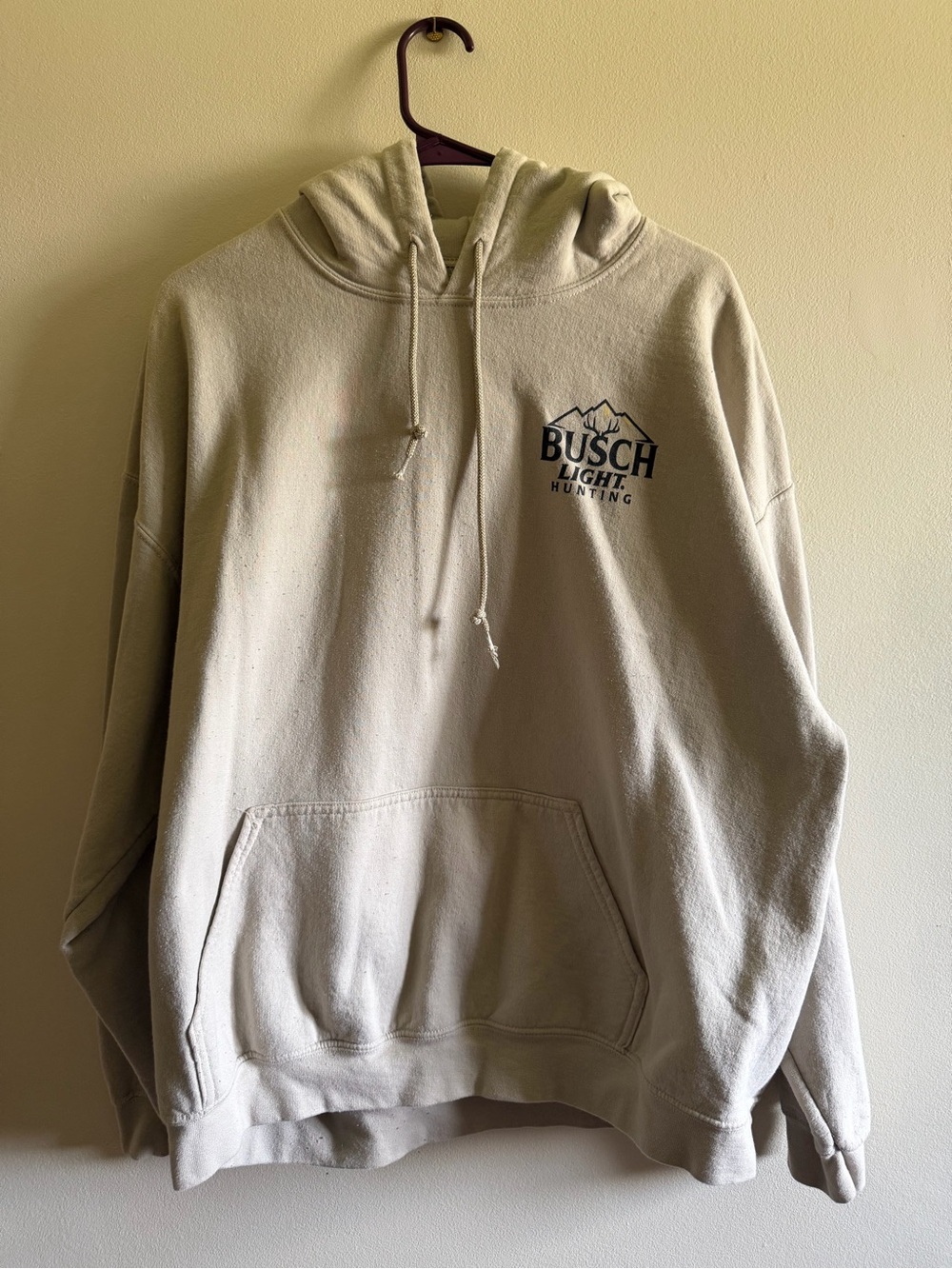 Men's Cream Graphic Hoodie - Busch light hunting XL - Picture 6 of 7
